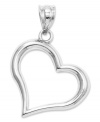 Sweetly symbolic. This cute cut-out  heart charm is crafted in polished 14k white gold. Chain not included. Approximate length: 1 inch. Approximate width: 3/4 inch.