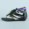 Privileged Gisele Animalistic Ankle Sandal W/ Feather