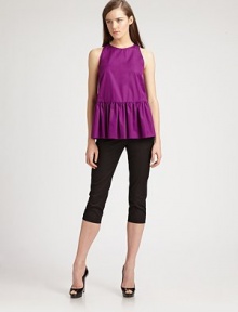 Crisp, vibrant cotton in a sleeveless style, dressed up with an ultra-feminine ruffled peplum.Jewel necklineSleevelessRuffled peplumConcealed back zipFully linedCottonDry cleanMade in France of imported fabricModel shown is 5'11½ (181cm) wearing US size Small. Crisp, vibrant cotton in a sleeveless style, dressed up with an ultra-feminine ruffled peplum.Jewel necklineSleevelessRuffled peplumConcealed back zipFully linedCottonDry cleanMade in France of imported fabricModel shown is 5'11½ (181cm) wearing US size Small.