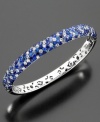 Wrap this ravishing bracelet of fine jewels around your wrist for a fun yet sophisticated look. With round-cut sapphires (10-3/8 ct. t.w.) set in sterling silver. Approximate diameter: 2-1/2 inches.