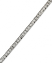 Serve up some sparkle. This dazzling tennis bracelet features a seamless row of round-cut diamonds (2 ct. t.w.) set in 14k white gold. Approximate length: 7-1/2 inches. Serve up some sparkle. This dazzling tennis bracelet features a seamless row of round-cut diamonds (2 ct. t.w.) set in 14k white gold. Approximate length: 7-1/2 inches.