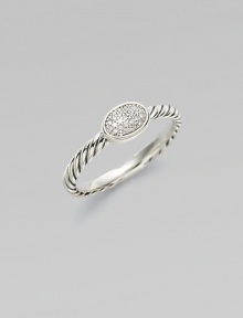 From the Cable Collectibles Collection. Diamond pavé oval sits upon a signature twisted cable band.Diamond, 0.07 tcw Sterling silver Width, about ¾ Imported Additional Information Women's Ring Size Guide From the Cable Collectibles Collection. Diamond pavé oval sits upon a signature twisted cable band.Diamond, 0.07 tcw Sterling silver Width, about ¾ Imported Additional Information Women's Ring Size Guide