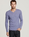 Elie Tahari offers up the Bradley, a soft, lightweight sweater with a v neck and modern fit.