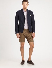 Crisp, cleanly styled shorts shaped in fine Italian cotton with oversized patch pockets.Zip flyOversized front patch pocketsBack welt pocketsInseam, about 9CottonDry cleanMade in Italy