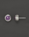 John Hardy Bedeg Silver Batu Amethyst Stud Earrings