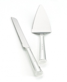 This beautiful set serves any cake, tart, pie or torte with sheer finesse. Engraved with Mr. and Mrs. on each handle. Includes 1 cake knife and 1 server. This beautiful set serves any cake, tart, pie or torte with sheer finesse. Engraved with Mr. and Mrs. on each handle. Includes 1 cake knife and 1 server.