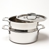 This indispensible set features a 2.5 quart casserole dish and a 2-qt. steamer inset allowing you to make delicious casseroles and steam your favorite vegetables with aplomb.