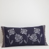 A rich tapestry of a woven floral pattern in cotton/silk blend, this decorative pillow complements the Waterford Dylan collection. Features fringe trim.