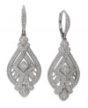 Refined and radiant. Eliot Danori's Grandeur lever-back drop earrings are crafted from rhodium-plated brass, with glass and cubic zirconia (1/4 ct. t.w.) adding luster. Approximate drop: 1-1/4 inches.