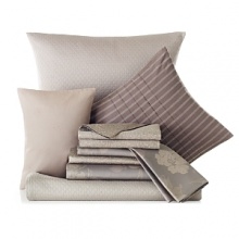 Lattice, Perla, or Double Stitch Sateen sheet sets with flat sheet, fitted sheet and two standard pillowcases; King sets have King cases. Lattice, Perla, or Double Stitch Sateen sheet sets with flat sheet, fitted sheet and two standard pillowcases; King sets have King cases.