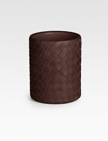 A desk accent for the home and office alike, defined by Bottega Veneta's superior craftsmanship and style in gently handwoven nappa leather. 3.9H X 3.3 diam. Made in Italy A desk accent for the home and office alike, defined by Bottega Veneta's superior craftsmanship and style in gently handwoven nappa leather. 3.9H X 3.3 diam. Made in Italy