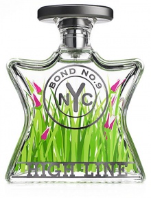 Our latest and most dynamic neighborhood, the High Line, inspired this new eau de parfum, mixing the scents of wildflowers, green grasses and urban renewal with a hint of industrial grit, bits of Tenth Avenue energy and Chelsea gallery style. Notes of: bergamot, purple love grass, Indian rhubarb, red leaf rose, tulip, grape hyacinth and bur oak. Our latest and most dynamic neighborhood, the High Line, inspired this new eau de parfum, mixing the scents of wildflowers, green grasses and urban renewal with a hint of industrial grit, bits of Tenth Avenue energy and Chelsea gallery style. Notes of: bergamot, purple love grass, Indian rhubarb, red leaf rose, tulip, grape hyacinth and bur oak.