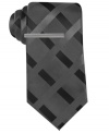 The path to success will be easy to follow in this grid silk tie from Alfani.