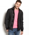 Layer up in classy style with this twill bomber by American Rag featuring stylish toggle buttons and a warm hood.