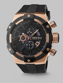 The 48mm Supersportivo comes with a signature brushed steel case, signature 11mm crown and full chronograph function, highlighting its' attention to quality and detail.Round bezelQuartz movementThree-eye chronograph functionalityWater resistant to 10 ATMStainless steel case: 48mm (1.89)Second handRubber bandMade in Italy The 48mm Supersportivo comes with a signature brushed steel case, signature 11mm crown and full chronograph function, highlighting its' attention to quality and detail.Round bezelQuartz movementThree-eye chronograph functionalityWater resistant to 10 ATMStainless steel case: 48mm (1.89)Second handRubber bandMade in Italy