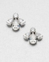 Richly faceted cubic zirconia stones set in gleaming sterling silver form a graceful fan shape with lots of shimmer.Cubic zirconiaSterling silverWidth, about ½Post backImported