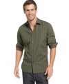 This plaid shirt from Van Heusen upgrades your casual look with immediate effect.