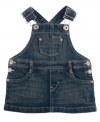 Fashioned with classic Levi's style, this denim jumper makes for a timeless addition to your baby girl's daily routine.