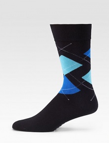 A sartorial classic, woven with an argyle pattern and rich color in stretch cotton. Mid-calf height Cotton/elastane; machine wash Imported A sartorial classic, woven with an argyle pattern and rich color in stretch cotton. Mid-calf height Cotton/elastane; machine wash Imported