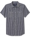 Mixing up the gingham on this multi-pattern shirt from Ecko Unltd gives you a look to draw attention to your casual style.