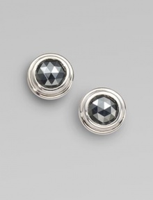 From the Bedeg Collection. This simply chic design features a lovely faceted hematite stone set in sleek sterling silver. HematiteSterling silverSize, about ½Post backImported 