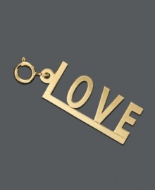 Remind yourself that all you need is love. This adorable 14k gold over sterling silver LOVE charm makes the perfect addition to any charm bracelet. Approximate drop: 1-1/8 inches. Remind yourself that all you need is love. This adorable 14k gold over sterling silver LOVE charm makes the perfect addition to any charm bracelet. Approximate drop: 1-1/8 inches.