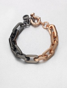 A versatile piece in rose goldtone and hematite-plating. Rose goldtone & hematite-plated brassLength, about 7.5Spring ring closureImported A versatile piece in rose goldtone and hematite-plating. Rose goldtone & hematite-plated brassLength, about 7.5Spring ring closureImported
