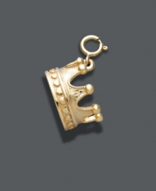 A regal style fit for a princess. This 14k gold over sterling silver crown charm makes the perfect addition to any charm bracelet. Approximate drop: 3/4 inch. A regal style fit for a princess. This 14k gold over sterling silver crown charm makes the perfect addition to any charm bracelet. Approximate drop: 3/4 inch.