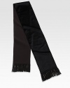 Silk jacquard and velvet scarf with handmade fringe.7.5W x 37HSilk50% silk/48% cotton/2% elastaneDry cleanMade in Italy