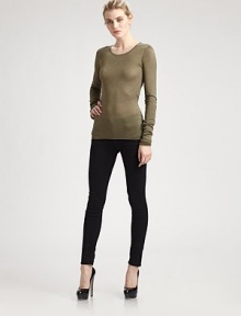 This wonderfully soft jersey style is knit from finespun silk.Jewel necklineLong sleevesSilkMachine washImportedModel shown is 5'11 (180cm) wearing US size Small. This wonderfully soft jersey style is knit from finespun silk.Jewel necklineLong sleevesSilkMachine washImportedModel shown is 5'11 (180cm) wearing US size Small.