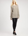 Crafted with a boyfriend fit and touch of plush mohair, this pared-back crewneck has ribbed trim and hits below the hips. Ribbed crewneckDropped shouldersLong sleevesRibbed cuffs and hemLonger length hits below the hips43% wool/25% nylon/20% acrylic/12% mohairDry cleanImportedModel shown is 5'9½ (176cm) wearing US size Small.