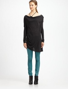 From the HELMUT capsule collection. Draped boatneck of soft jersey has dropped shoulders and an asymmetrical hem. Draped boatneckDropped shouldersLong sleevesAsymmetrical hem80% modal/20% nylonDry cleanImportedModel shown is 5'10 (177cm) wearing US size Small. From the HELMUT capsule collection. Draped boatneck of soft jersey has dropped shoulders and an asymmetrical hem. Draped boatneckDropped shouldersLong sleevesAsymmetrical hem80% modal/20% nylonDry cleanImportedModel shown is 5'10 (177cm) wearing US size Small.