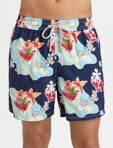 Get set for instant fun in the sun with this tropical island turtle print short, complete with back eyelets to avoid a ballooning effect.Drawstring elastic waistBack flap pocket with grip-tape closureMesh liningPolyamideMachine washImported Get set for instant fun in the sun with this tropical island turtle print short, complete with back eyelets to avoid a ballooning effect.Drawstring elastic waistBack flap pocket with grip-tape closureMesh liningPolyamideMachine washImported