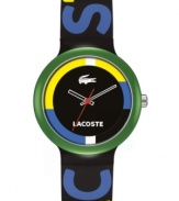 Splash some color on your look with this unisex Goa sport watch from Lacoste!