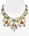 A bold cascade of gemstones make this ABS by Allen Schwartz necklace an effortless, color-pop showpiece.