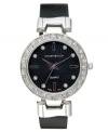 Shimmering crystals complement the black design of this Charter Club watch.