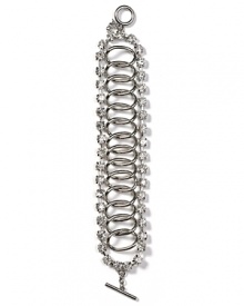 Work ABS by Allen Schwartz' signature soiree style in this rhinestone link bracelet. The silver-plated chain adds an edge, while cooly cut crystals give this pair style-setting appeal. Work ABS by Allen Schwartz' signature soiree style in this rhinestone link bracelet. The silver-plated chain adds an edge, while cooly cut crystals give this pair style-setting appeal.