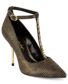 The metallic leather upper of the Beloved pumps by A.B.S. adds a beautiful shine to this sexy style. Decorated with chain detail on the T-strap and a metallic stiletto heel, they'll be your new favorites. The metallic leather upper of the Beloved pumps by A.B.S. adds a beautiful shine to this sexy style. Decorated with chain detail on the T-strap and a metallic stiletto heel, they'll be your new favorites.