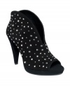 With their elaborate embellishments, INC International Concepts' Tiara platform booties are fit for Hollywood royalty! Made in suede with a peep-toe silhouette, they feature rhinestone studs all over and cutout detailing at the top.