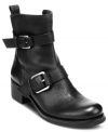 Strike out in style. Lucky Brand's Hanae booties feature a delightful duo of buckled straps across the vamp and a full-length zipper inside.
