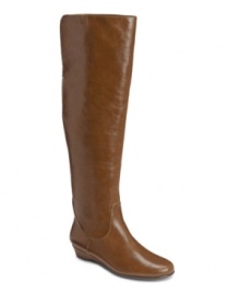 The Baking Sota boots by Aerosoles continue the over-the-knee trend in style with a wearable low wedge heel. They're a modern classic - and a must-have for fall. The Baking Sota boots by Aerosoles continue the over-the-knee trend in style with a wearable low wedge heel. They're a modern classic - and a must-have for fall.