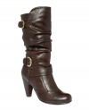 With their trendy slouch treatment and chic buckle hardware detailing, you'll be glad you found White Mountain's Giddy boots! Show off their great style with a skirt and tights.
