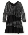 Playful and trend-right, this Splendid dress boasts bold asymmetrical striped tiers for downtown cool.