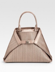 Intricately-woven horsehair adds a luxe touch to the unique, trapezoid shape of this leather-trimmed bag.Leather double top handles, 5 drop One inside zip pocket Two inside open pockets Leather lining Bag can also be worn as a tote 13W X 10H X 3D Imported Intricately-woven horsehair adds a luxe touch to the unique, trapezoid shape of this leather-trimmed bag.Leather double top handles, 5 drop One inside zip pocket Two inside open pockets Leather lining Bag can also be worn as a tote 13W X 10H X 3D Imported