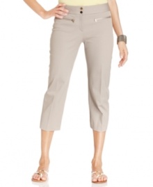 A Brasil-inspired capri pant in a neutral shade offers the perfect complement to the bright colors and bold patterns that embody the spirit of the country. A Brasil-inspired capri pant in a neutral shade offers the perfect complement to the bright colors and bold patterns that embody the spirit of the country.