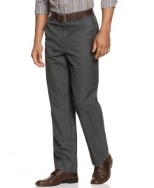 Shore up your work rotation with these flat-front pants from Alfani. Shore up your work rotation with these flat-front pants from Alfani.