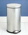 With its well-rounded design, this trash can complements the clean, modern lines of kitchens both big and small. The narrow shape is ideal for tight spaces, while advanced lidshox(tm) technology uses air suspension shocks to control the lid for a slow, quiet close. 10-year warranty.