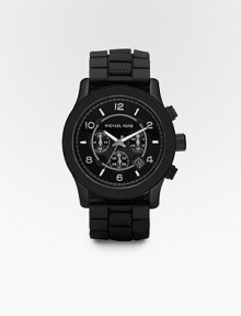 A sporty look in a modern mix of silicone and stainless steel with three-eye chronograph functionality. Round bezel Quartz movement Three-eye chronograph functionality Water resistant to 10 ATM Date function at 4 o'clock Second hand Stainless steel/silicone case: 45mm (1.77) Silicone bracelet Deployment clasp Made in Switzerland A sporty look in a modern mix of silicone and stainless steel with three-eye chronograph functionality. Round bezel Quartz movement Three-eye chronograph functionality Water resistant to 10 ATM Date function at 4 o'clock Second hand Stainless steel/silicone case: 45mm (1.77) Silicone bracelet Deployment clasp Made in Switzerland