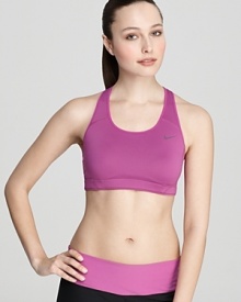 Breathable mesh inserts, subtly padded cups and moisture-wicking Dri-FIT technology make this Nike long sports bra the perfect choice for a cool and confident workout. Breathable mesh inserts, subtly padded cups and moisture-wicking Dri-FIT technology make this Nike long sports bra the perfect choice for a cool and confident workout.