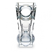 Industrial and geometric shapes inspire the new Geode collection. Clear, full-lead crystal cube with magnifying lenses on lower sides and two round cuts on upper sides. Generous, stable shape. Designed by Thomas Bastide. Industrial and geometric shapes inspire the new Geode collection. Clear, full-lead crystal cube with magnifying lenses on lower sides and two round cuts on upper sides. Generous, stable shape. Designed by Thomas Bastide.